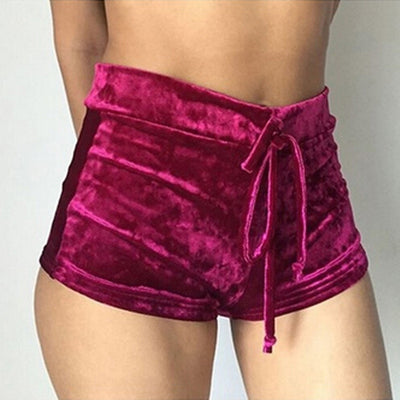 Velvet Shorts With Strings