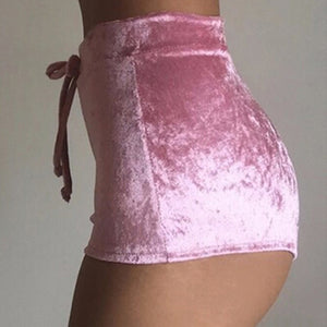 Velvet Shorts With Strings