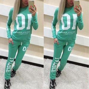 Fashion  Women 2Pcs/Set Tracksuit Jogger  Letter