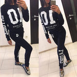 Fashion  Women 2Pcs/Set Tracksuit Jogger  Letter