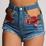 Embroidery Flowers Shorts